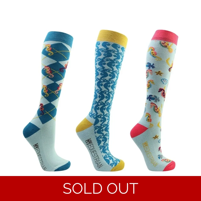 product Image for Hy Equestrian Shanti Seahorse Socks (Pack of 3)